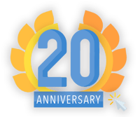 Anniversary logo small with shadow