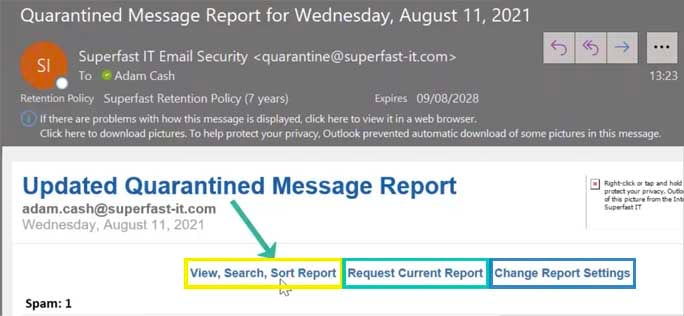 How to release quarantined emails