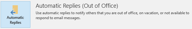 Automatic replies outlook