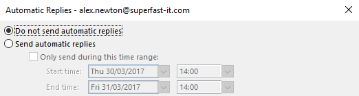 Auto replies outlook dnr