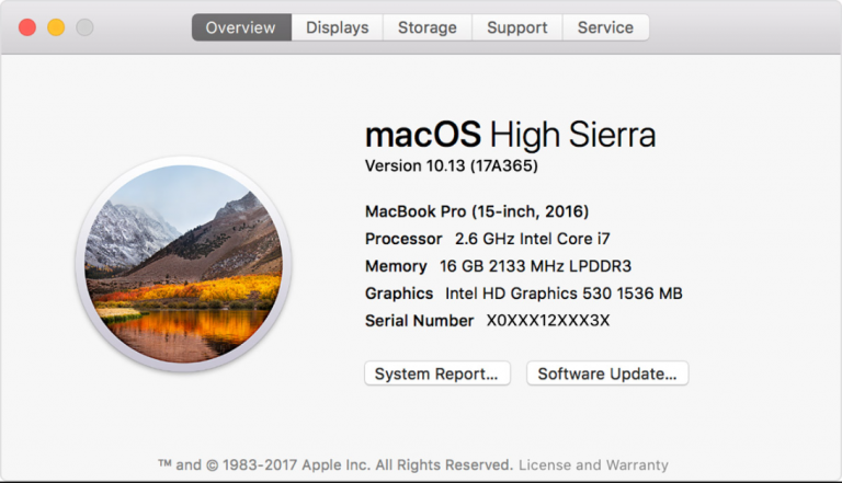 About this Mac specification