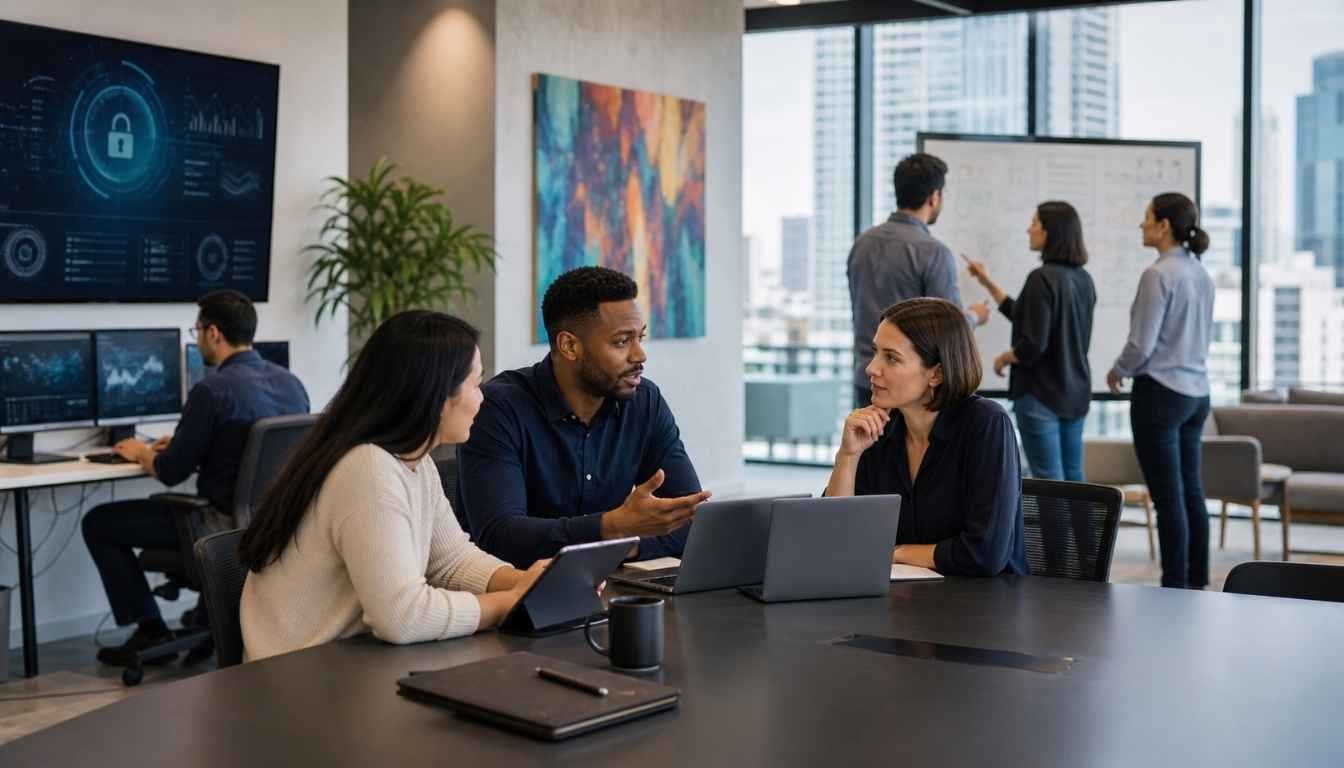 Professional services firm discussing cyber security