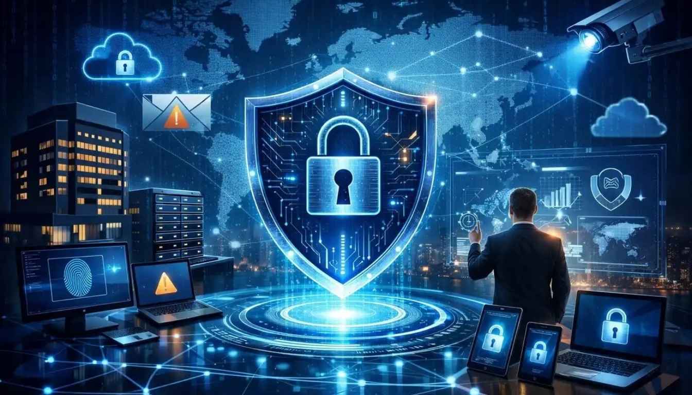 Cyber Security in Modern and futuristic workplace.