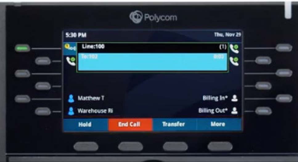 Screen while on outbound call