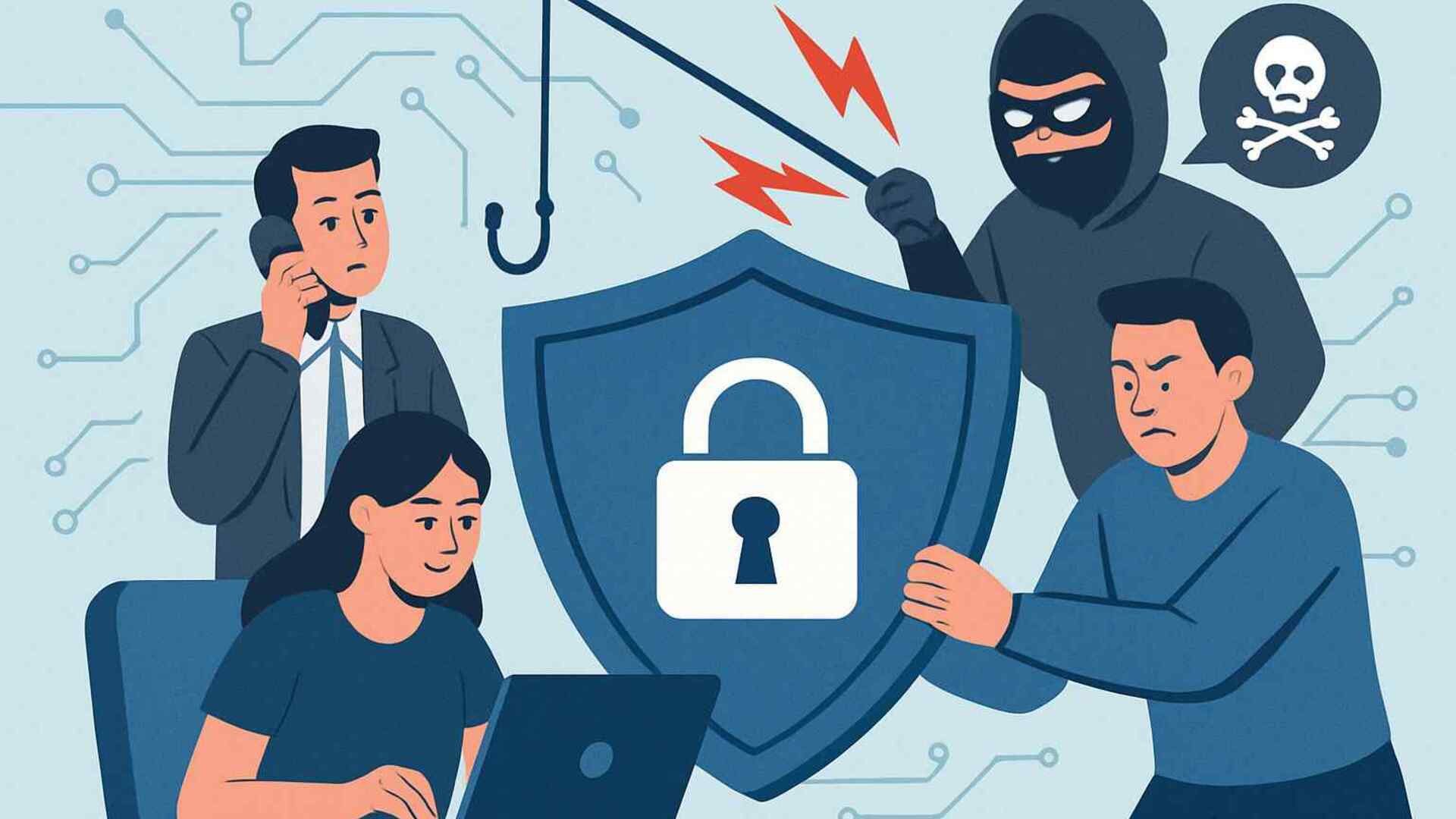 Strong cyber security and IT support helping a client stay safe from online hackers.